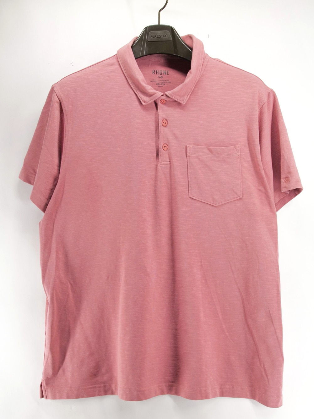 Rhone Siasconset Slub Knit Pocket Polo Shirt Men's Tag XXL (Fits L) Light Red